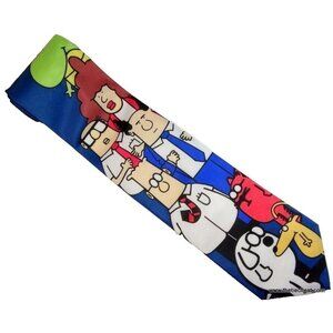 DILBERT & GANG Comic Office Humor Funny Cartoon Blue Neck Tie Mens Necktie